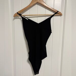 American Eagle Outfitters Black Asymmetrical Sleeveless Bodysuit